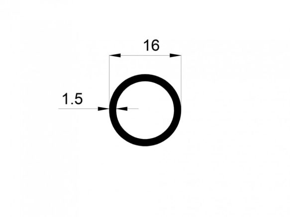 WP1-01-B 16×1,5 Yuvarlak Küpeşte Şerit Profil